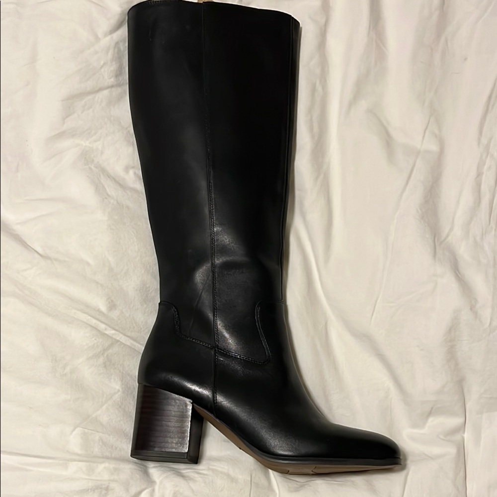 Franco Sarto Anberlin Black Leather Knee-High Boots